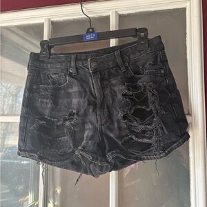 American Eagle Outfitters Ripped Black Jean Shorts
